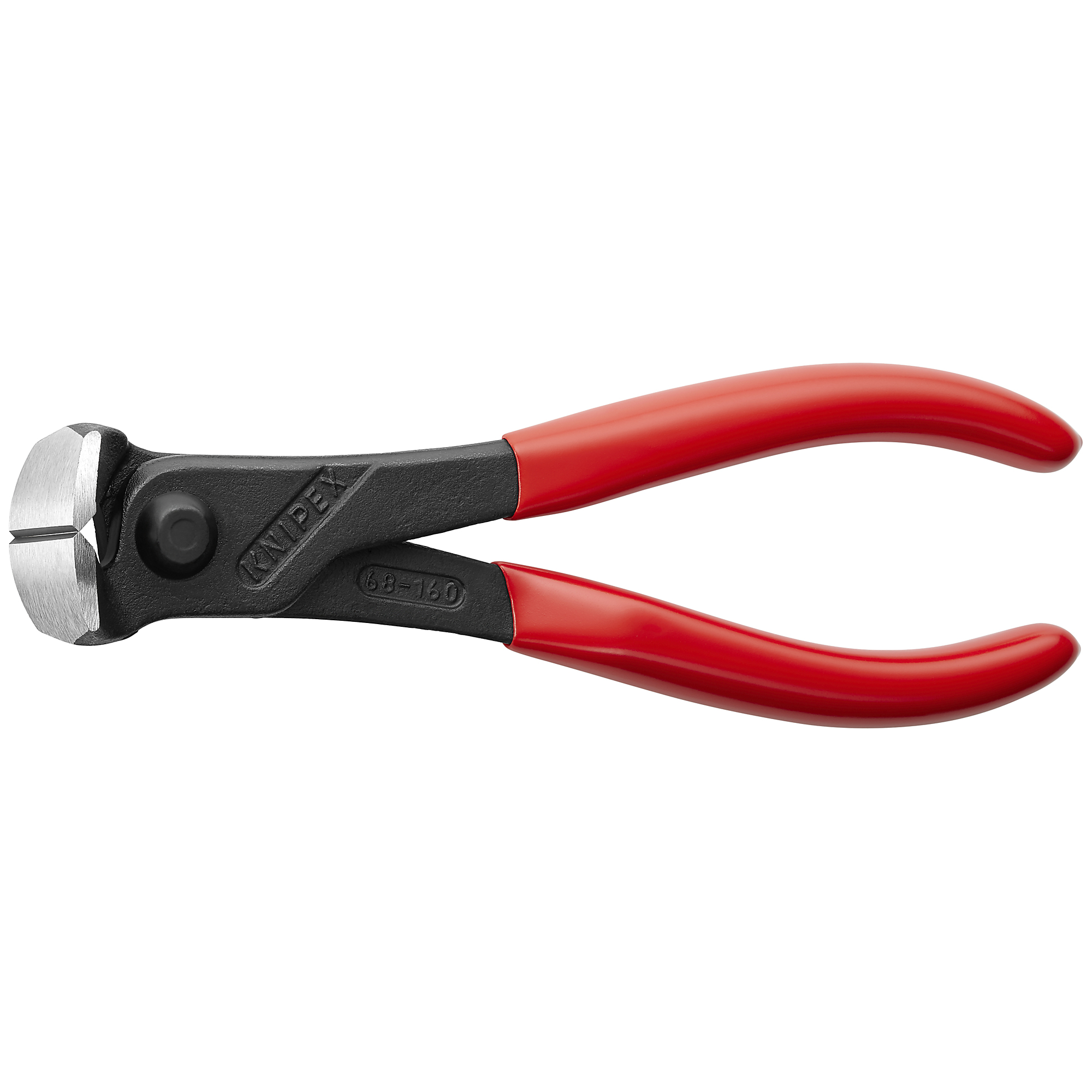 KNIPEX End Cutting Nippers - 6.25in., Plastic Coated, Steel, 0.156in. Jaw Capacity, Model# 68 01 160